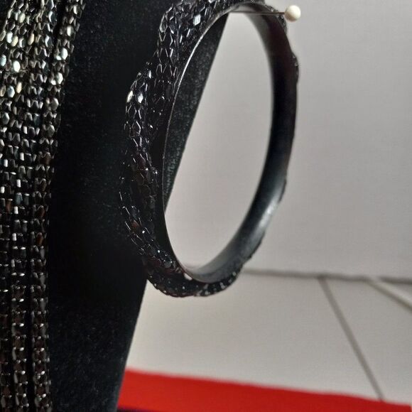 Long Black Five Strand Mesh Chain Necklace and Bracelet - Picture 2 of 9